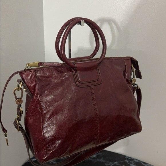 HOBO Handbag Sheila Medium Satchel Merlot Red Leather Shoulder Bag AUTHENTIC - Picture 3 of 16